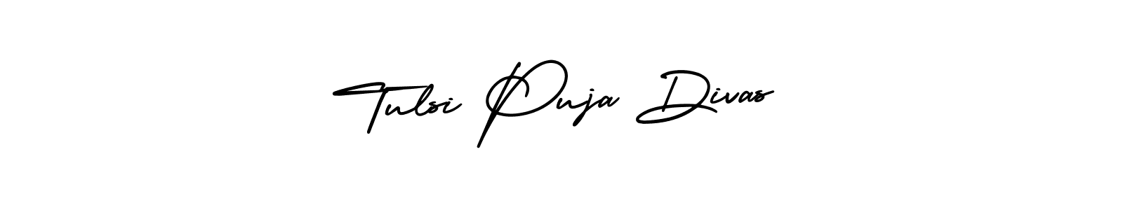 AmerikaSignatureDemo-Regular is a professional signature style that is perfect for those who want to add a touch of class to their signature. It is also a great choice for those who want to make their signature more unique. Get Tulsi Puja Divas name to fancy signature for free. Tulsi Puja Divas signature style 3 images and pictures png