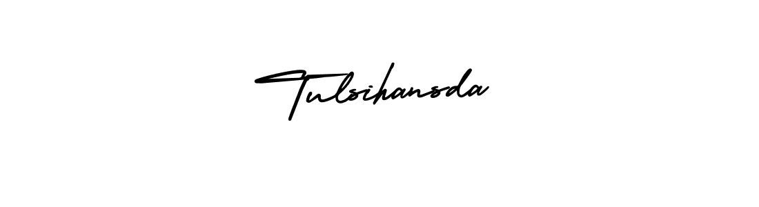 How to Draw Tulsihansda signature style? AmerikaSignatureDemo-Regular is a latest design signature styles for name Tulsihansda. Tulsihansda signature style 3 images and pictures png