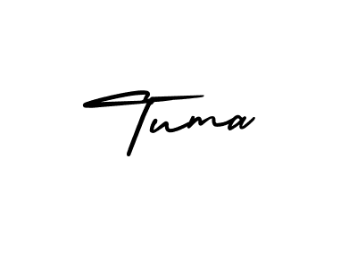 You should practise on your own different ways (AmerikaSignatureDemo-Regular) to write your name (Tuma) in signature. don't let someone else do it for you. Tuma signature style 3 images and pictures png