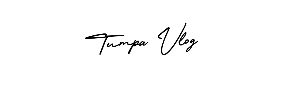 Use a signature maker to create a handwritten signature online. With this signature software, you can design (AmerikaSignatureDemo-Regular) your own signature for name Tumpa Vlog. Tumpa Vlog signature style 3 images and pictures png