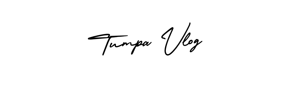 Use a signature maker to create a handwritten signature online. With this signature software, you can design (AmerikaSignatureDemo-Regular) your own signature for name Tumpa Vlog. Tumpa Vlog signature style 3 images and pictures png