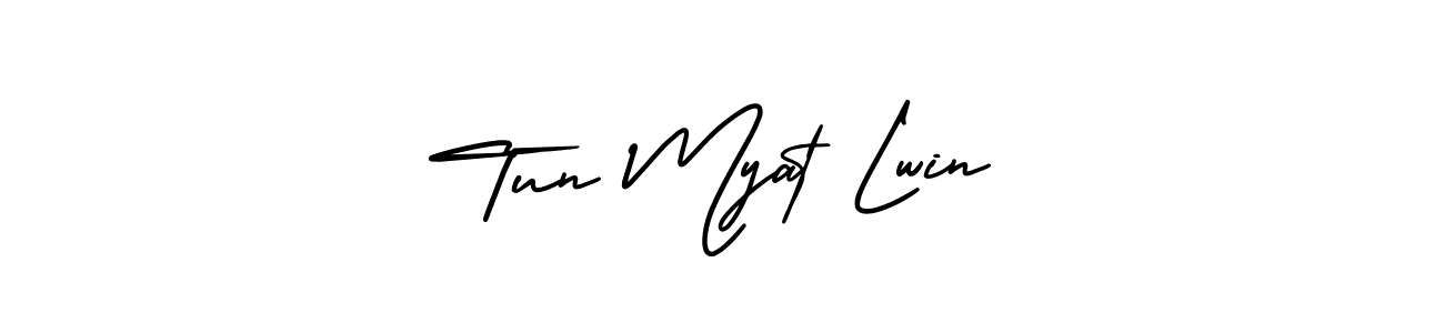 Use a signature maker to create a handwritten signature online. With this signature software, you can design (AmerikaSignatureDemo-Regular) your own signature for name Tun Myat Lwin. Tun Myat Lwin signature style 3 images and pictures png