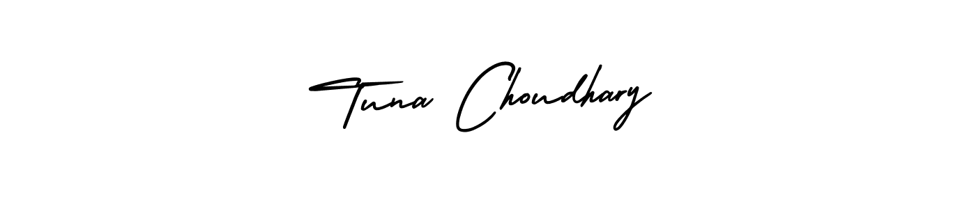 How to make Tuna Choudhary name signature. Use AmerikaSignatureDemo-Regular style for creating short signs online. This is the latest handwritten sign. Tuna Choudhary signature style 3 images and pictures png