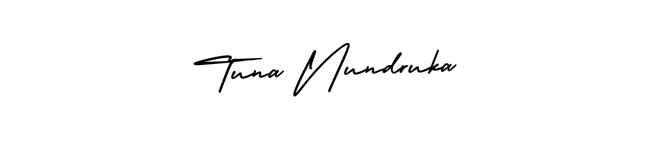 It looks lik you need a new signature style for name Tuna Nundruka. Design unique handwritten (AmerikaSignatureDemo-Regular) signature with our free signature maker in just a few clicks. Tuna Nundruka signature style 3 images and pictures png