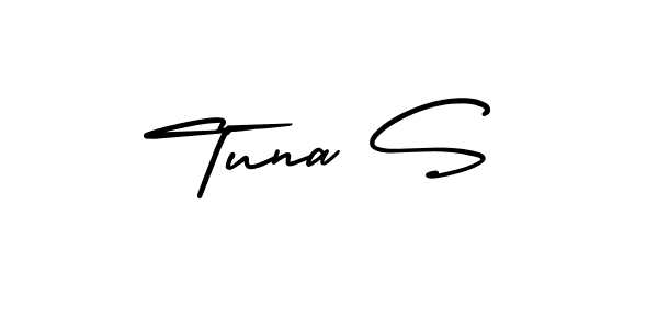 How to make Tuna S signature? AmerikaSignatureDemo-Regular is a professional autograph style. Create handwritten signature for Tuna S name. Tuna S signature style 3 images and pictures png