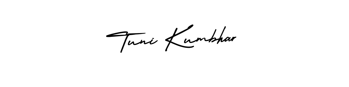 It looks lik you need a new signature style for name Tuni Kumbhar. Design unique handwritten (AmerikaSignatureDemo-Regular) signature with our free signature maker in just a few clicks. Tuni Kumbhar signature style 3 images and pictures png