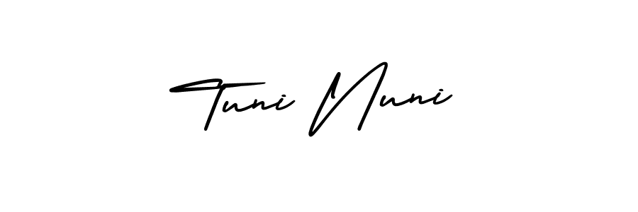 Use a signature maker to create a handwritten signature online. With this signature software, you can design (AmerikaSignatureDemo-Regular) your own signature for name Tuni Nuni. Tuni Nuni signature style 3 images and pictures png