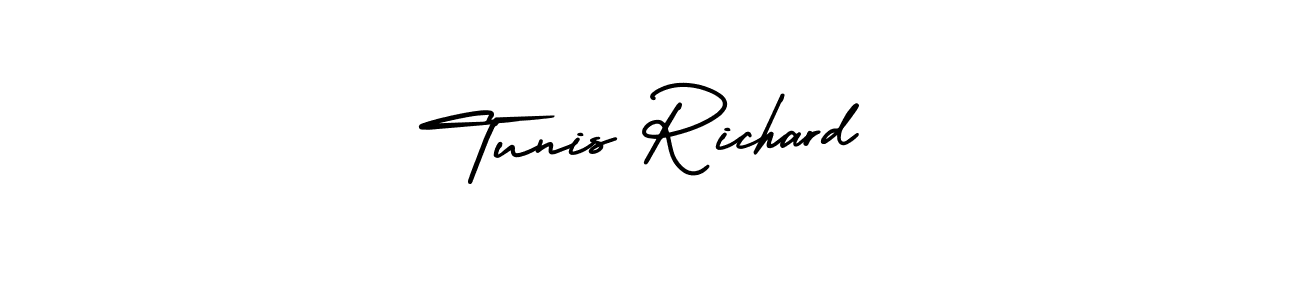 It looks lik you need a new signature style for name Tunis Richard. Design unique handwritten (AmerikaSignatureDemo-Regular) signature with our free signature maker in just a few clicks. Tunis Richard signature style 3 images and pictures png