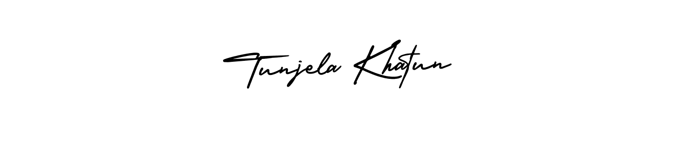 Make a beautiful signature design for name Tunjela Khatun. With this signature (AmerikaSignatureDemo-Regular) style, you can create a handwritten signature for free. Tunjela Khatun signature style 3 images and pictures png