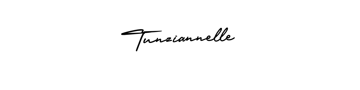 How to make Tunziannelle name signature. Use AmerikaSignatureDemo-Regular style for creating short signs online. This is the latest handwritten sign. Tunziannelle signature style 3 images and pictures png