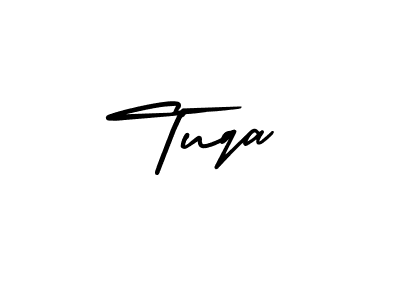 Tuqa stylish signature style. Best Handwritten Sign (AmerikaSignatureDemo-Regular) for my name. Handwritten Signature Collection Ideas for my name Tuqa. Tuqa signature style 3 images and pictures png
