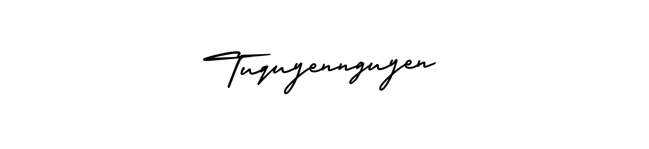 You should practise on your own different ways (AmerikaSignatureDemo-Regular) to write your name (Tuquyennguyen) in signature. don't let someone else do it for you. Tuquyennguyen signature style 3 images and pictures png