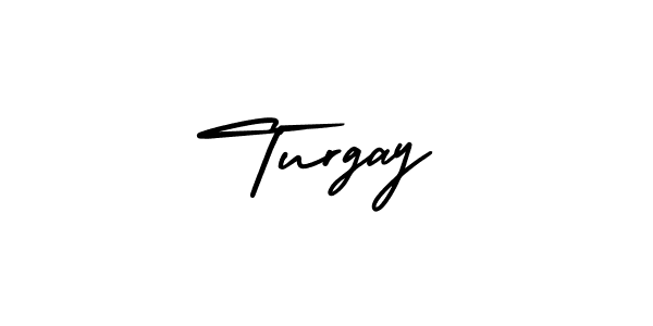 The best way (AmerikaSignatureDemo-Regular) to make a short signature is to pick only two or three words in your name. The name Turgay include a total of six letters. For converting this name. Turgay signature style 3 images and pictures png