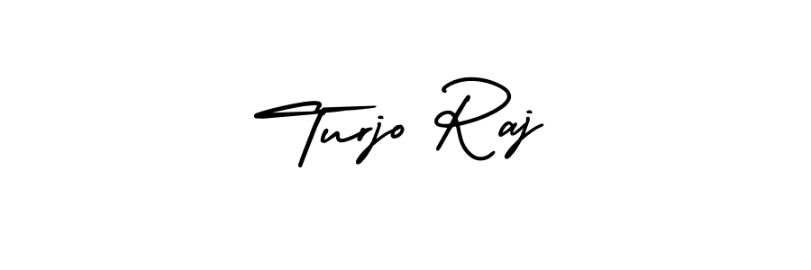 Use a signature maker to create a handwritten signature online. With this signature software, you can design (AmerikaSignatureDemo-Regular) your own signature for name Turjo Raj. Turjo Raj signature style 3 images and pictures png