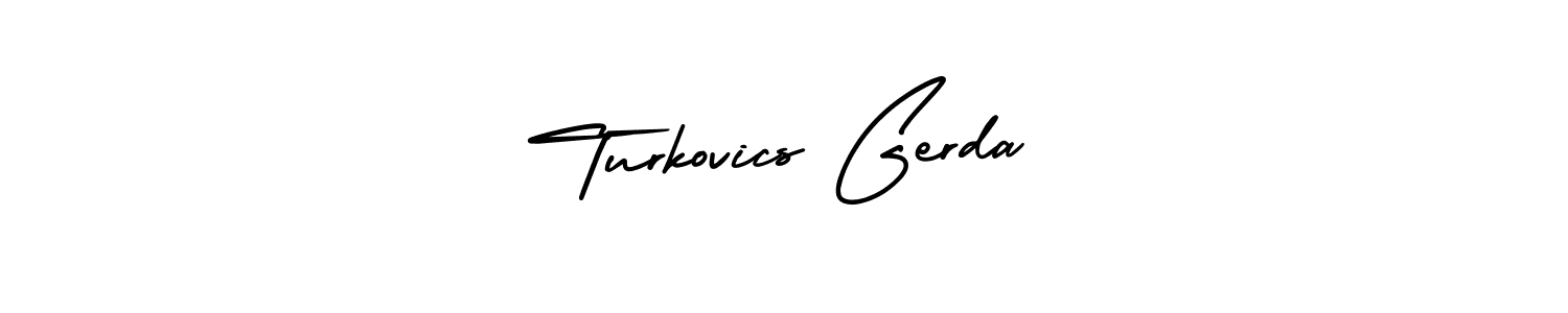 How to make Turkovics Gerda signature? AmerikaSignatureDemo-Regular is a professional autograph style. Create handwritten signature for Turkovics Gerda name. Turkovics Gerda signature style 3 images and pictures png