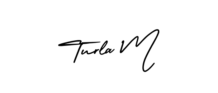 Also You can easily find your signature by using the search form. We will create Turla M name handwritten signature images for you free of cost using AmerikaSignatureDemo-Regular sign style. Turla M signature style 3 images and pictures png