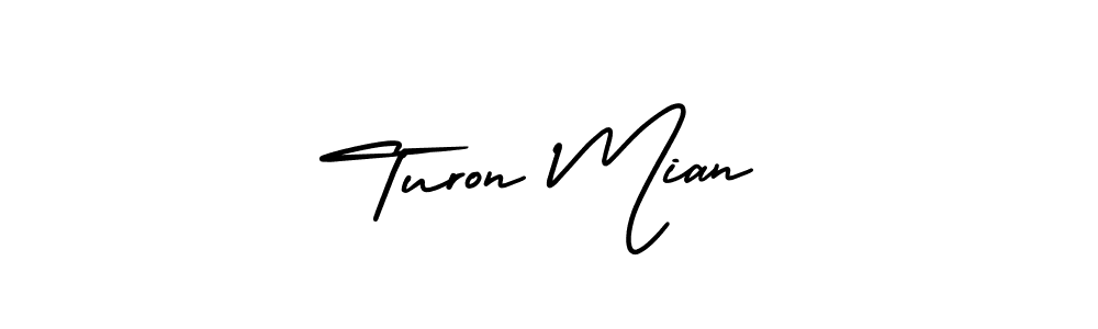 Make a beautiful signature design for name Turon Mian. With this signature (AmerikaSignatureDemo-Regular) style, you can create a handwritten signature for free. Turon Mian signature style 3 images and pictures png