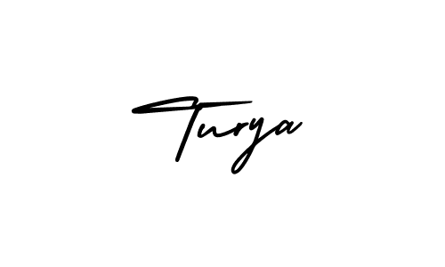 Use a signature maker to create a handwritten signature online. With this signature software, you can design (AmerikaSignatureDemo-Regular) your own signature for name Turya. Turya signature style 3 images and pictures png