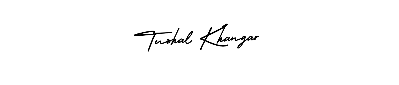 How to Draw Tushal Khangar signature style? AmerikaSignatureDemo-Regular is a latest design signature styles for name Tushal Khangar. Tushal Khangar signature style 3 images and pictures png