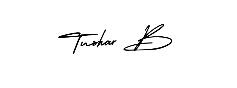 Tushar B stylish signature style. Best Handwritten Sign (AmerikaSignatureDemo-Regular) for my name. Handwritten Signature Collection Ideas for my name Tushar B. Tushar B signature style 3 images and pictures png