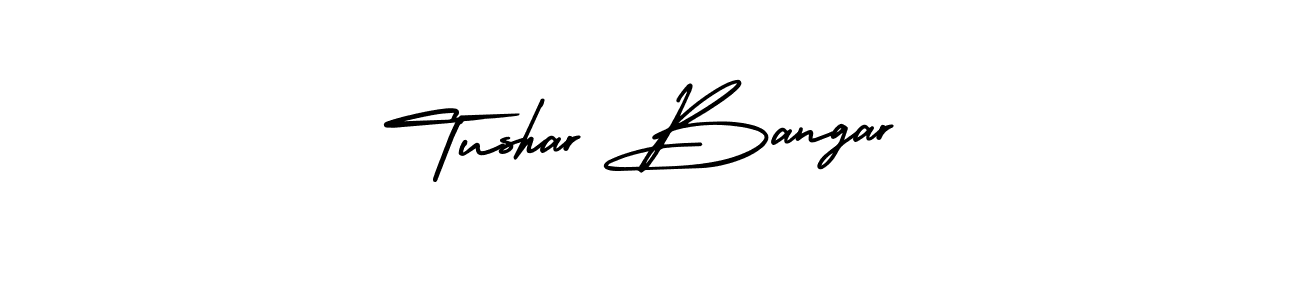 Use a signature maker to create a handwritten signature online. With this signature software, you can design (AmerikaSignatureDemo-Regular) your own signature for name Tushar Bangar. Tushar Bangar signature style 3 images and pictures png