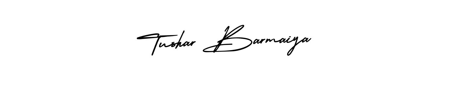 The best way (AmerikaSignatureDemo-Regular) to make a short signature is to pick only two or three words in your name. The name Tushar Barmaiya include a total of six letters. For converting this name. Tushar Barmaiya signature style 3 images and pictures png