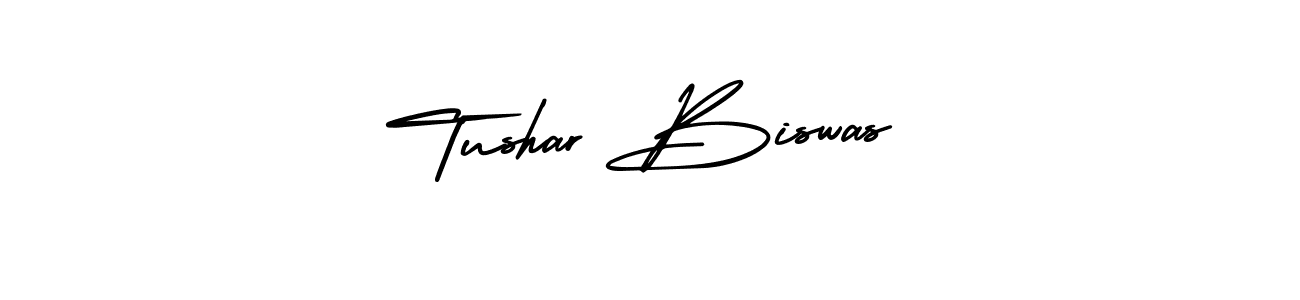 How to make Tushar Biswas name signature. Use AmerikaSignatureDemo-Regular style for creating short signs online. This is the latest handwritten sign. Tushar Biswas signature style 3 images and pictures png