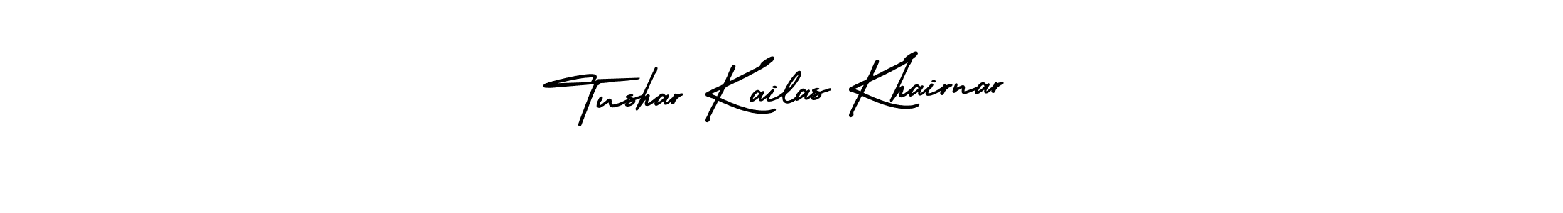 if you are searching for the best signature style for your name Tushar Kailas Khairnar. so please give up your signature search. here we have designed multiple signature styles  using AmerikaSignatureDemo-Regular. Tushar Kailas Khairnar signature style 3 images and pictures png