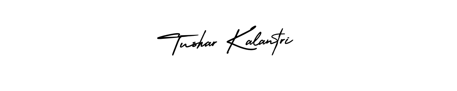 This is the best signature style for the Tushar Kalantri name. Also you like these signature font (AmerikaSignatureDemo-Regular). Mix name signature. Tushar Kalantri signature style 3 images and pictures png
