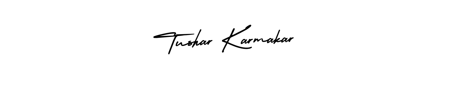 It looks lik you need a new signature style for name Tushar Karmakar. Design unique handwritten (AmerikaSignatureDemo-Regular) signature with our free signature maker in just a few clicks. Tushar Karmakar signature style 3 images and pictures png