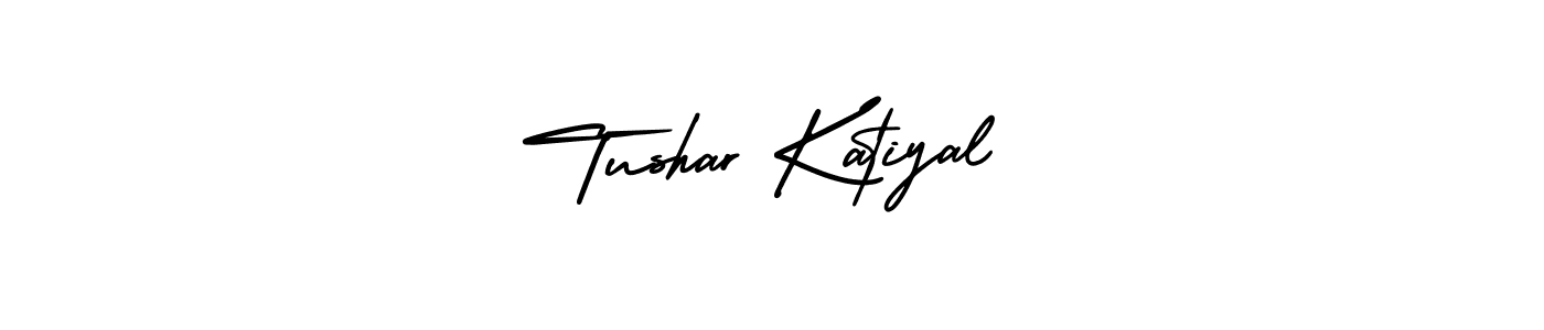 This is the best signature style for the Tushar Katiyal name. Also you like these signature font (AmerikaSignatureDemo-Regular). Mix name signature. Tushar Katiyal signature style 3 images and pictures png