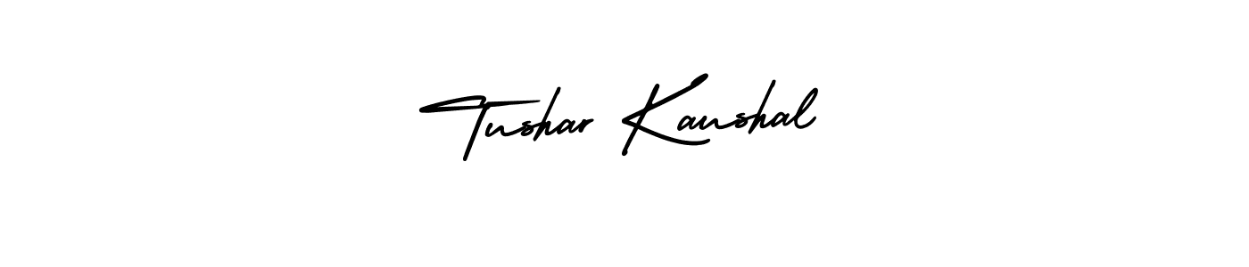 The best way (AmerikaSignatureDemo-Regular) to make a short signature is to pick only two or three words in your name. The name Tushar Kaushal include a total of six letters. For converting this name. Tushar Kaushal signature style 3 images and pictures png