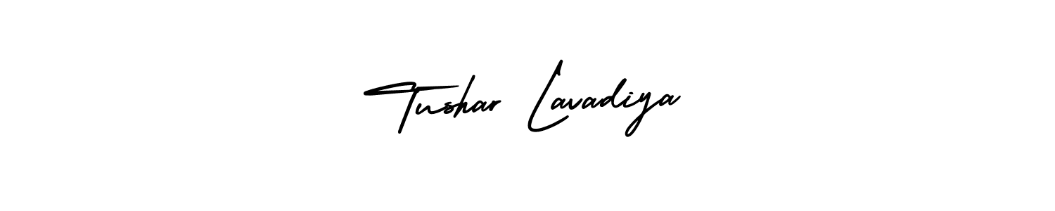 Make a beautiful signature design for name Tushar Lavadiya. With this signature (AmerikaSignatureDemo-Regular) style, you can create a handwritten signature for free. Tushar Lavadiya signature style 3 images and pictures png