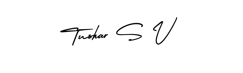 Tushar S V stylish signature style. Best Handwritten Sign (AmerikaSignatureDemo-Regular) for my name. Handwritten Signature Collection Ideas for my name Tushar S V. Tushar S V signature style 3 images and pictures png