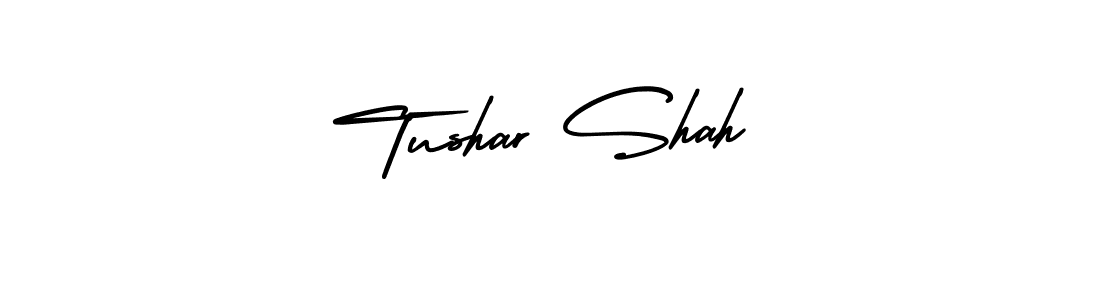 The best way (AmerikaSignatureDemo-Regular) to make a short signature is to pick only two or three words in your name. The name Tushar Shah include a total of six letters. For converting this name. Tushar Shah signature style 3 images and pictures png