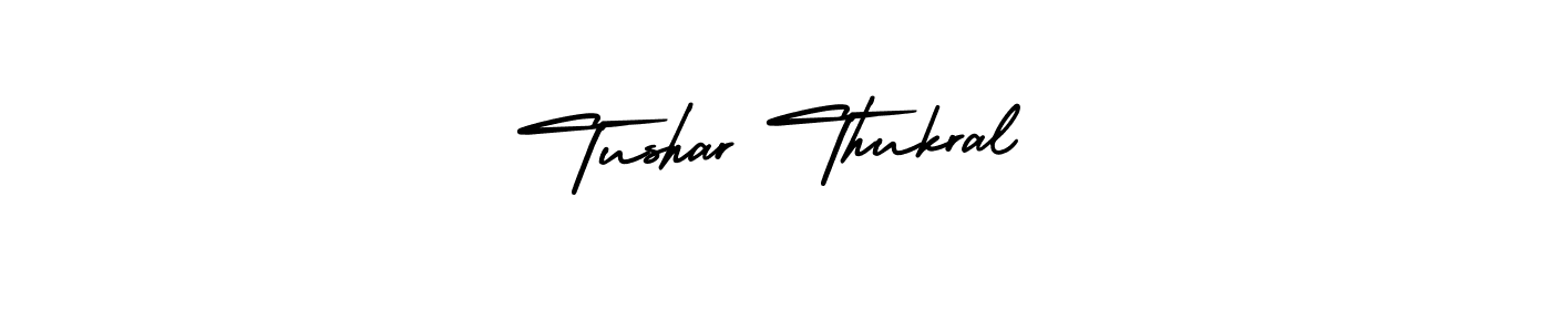 How to make Tushar Thukral signature? AmerikaSignatureDemo-Regular is a professional autograph style. Create handwritten signature for Tushar Thukral name. Tushar Thukral signature style 3 images and pictures png