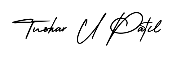 The AmerikaSignatureDemo-Regular signature style provides a bold statement for name Tushar U Patil. Designed for business owners, executives, and leaders. Tushar U Patil signature style 3 images and pictures png