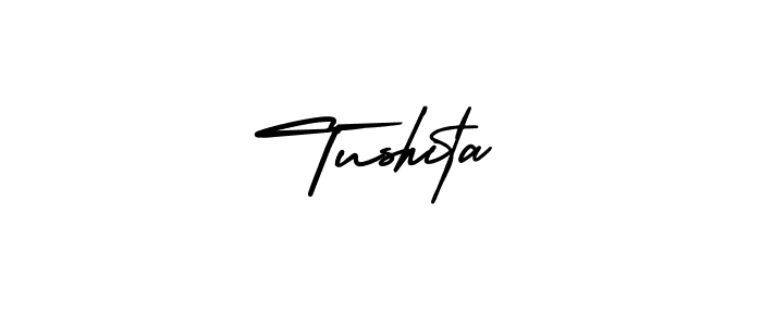 Tushita stylish signature style. Best Handwritten Sign (AmerikaSignatureDemo-Regular) for my name. Handwritten Signature Collection Ideas for my name Tushita. Tushita signature style 3 images and pictures png