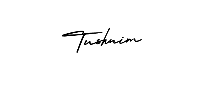 Tushnim stylish signature style. Best Handwritten Sign (AmerikaSignatureDemo-Regular) for my name. Handwritten Signature Collection Ideas for my name Tushnim. Tushnim signature style 3 images and pictures png
