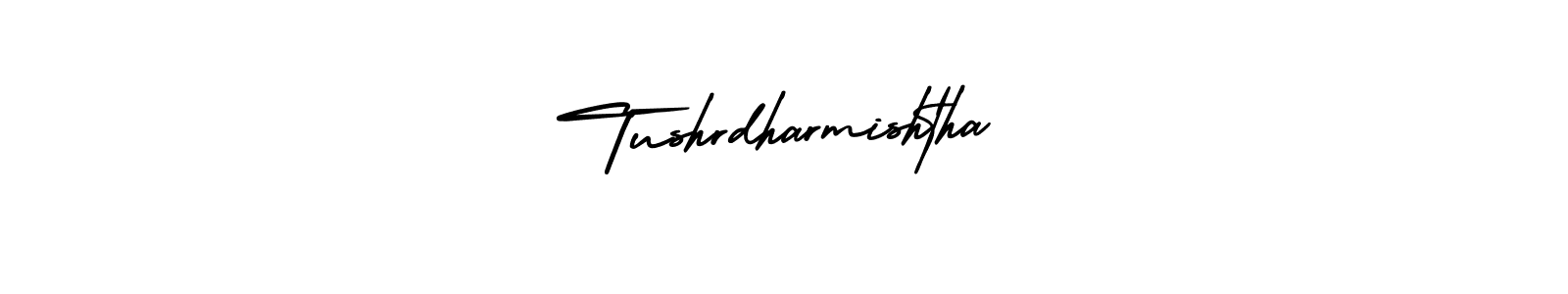 if you are searching for the best signature style for your name Tushrdharmishtha. so please give up your signature search. here we have designed multiple signature styles  using AmerikaSignatureDemo-Regular. Tushrdharmishtha signature style 3 images and pictures png