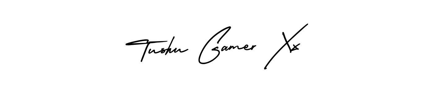 Check out images of Autograph of Tushu Gamer Xx name. Actor Tushu Gamer Xx Signature Style. AmerikaSignatureDemo-Regular is a professional sign style online. Tushu Gamer Xx signature style 3 images and pictures png