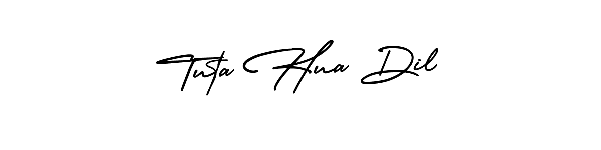 This is the best signature style for the Tuta Hua Dil name. Also you like these signature font (AmerikaSignatureDemo-Regular). Mix name signature. Tuta Hua Dil signature style 3 images and pictures png