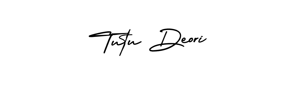 How to make Tutu Deori signature? AmerikaSignatureDemo-Regular is a professional autograph style. Create handwritten signature for Tutu Deori name. Tutu Deori signature style 3 images and pictures png