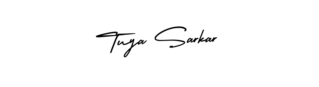 You should practise on your own different ways (AmerikaSignatureDemo-Regular) to write your name (Tuya Sarkar) in signature. don't let someone else do it for you. Tuya Sarkar signature style 3 images and pictures png