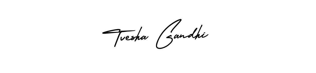It looks lik you need a new signature style for name Tvesha Gandhi. Design unique handwritten (AmerikaSignatureDemo-Regular) signature with our free signature maker in just a few clicks. Tvesha Gandhi signature style 3 images and pictures png
