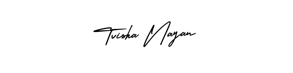 How to make Tvisha Nayan name signature. Use AmerikaSignatureDemo-Regular style for creating short signs online. This is the latest handwritten sign. Tvisha Nayan signature style 3 images and pictures png