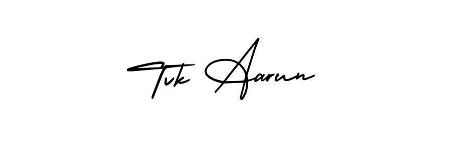 Make a short Tvk Aarun signature style. Manage your documents anywhere anytime using AmerikaSignatureDemo-Regular. Create and add eSignatures, submit forms, share and send files easily. Tvk Aarun signature style 3 images and pictures png