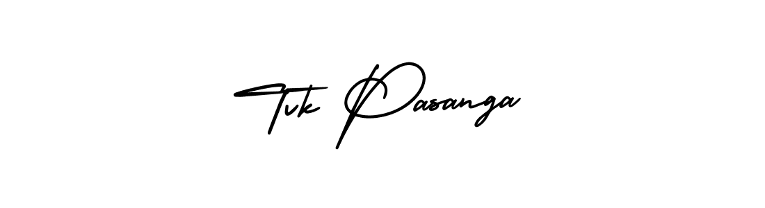 AmerikaSignatureDemo-Regular is a professional signature style that is perfect for those who want to add a touch of class to their signature. It is also a great choice for those who want to make their signature more unique. Get Tvk Pasanga name to fancy signature for free. Tvk Pasanga signature style 3 images and pictures png