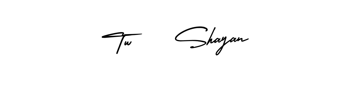 The best way (AmerikaSignatureDemo-Regular) to make a short signature is to pick only two or three words in your name. The name Tw    Shayan include a total of six letters. For converting this name. Tw    Shayan signature style 3 images and pictures png