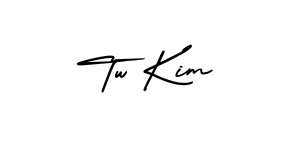 You should practise on your own different ways (AmerikaSignatureDemo-Regular) to write your name (Tw Kim) in signature. don't let someone else do it for you. Tw Kim signature style 3 images and pictures png